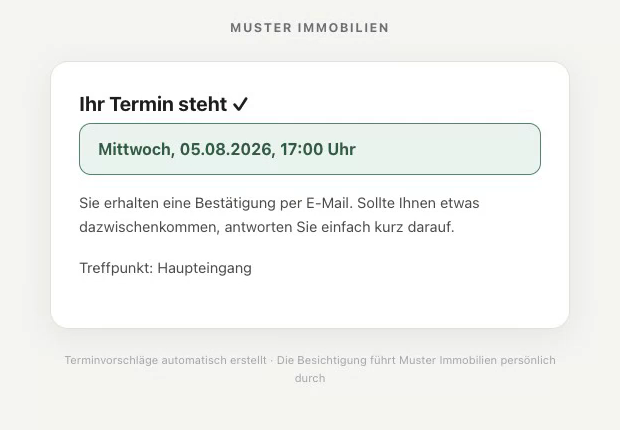 Bestätigung: Ihr Termin steht